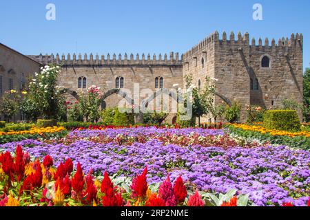 archibishop's court and jardim de santa barbara ( santa barbara garden) at Braga, Portugal Stock Photo