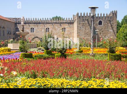 archibishop's court and jardim de santa barbara ( santa barbara garden) at Braga, Portugal Stock Photo