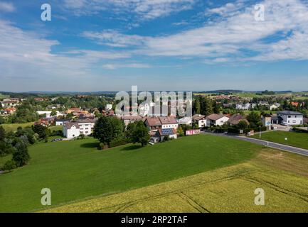 Drone shot, Eberschwang, Innviertel, Upper Austria, Austria Stock Photo