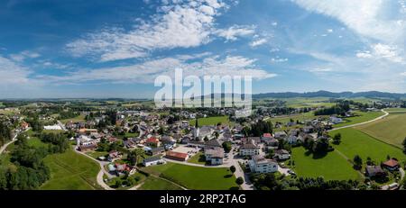 Drone shot, Eberschwang, Innviertel, Upper Austria, Austria Stock Photo