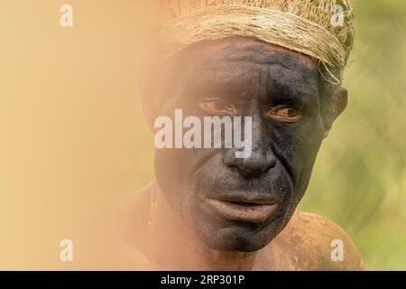 Dancers in war paint, Sing Sing, Festival, Mount Hagen, Papua New Guinea Stock Photo