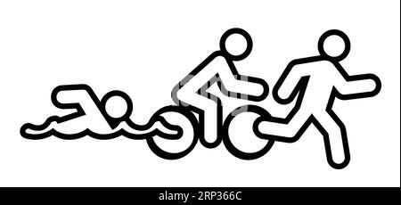 Triathlon line pattern. Triatlon route. Sports for swimming, cycling ...