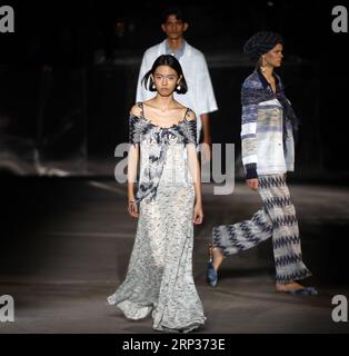 (180923) -- MILAN, Sept. 23, 2018 () -- Models walk the runway at the Missoni fashion show during Milan Fashion Week Spring/Summer 2019 in Milan, Italy, on Sept. 22, 2018. () (hy) ITALY-MILAN-FASHION WEEK-MISSONI Xinhua PUBLICATIONxNOTxINxCHN Stock Photo