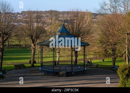 Scenic view of the Band Stand in Colchester Castle Park, a famous park in the city centre on March 19, 2022 in Colchester, United Kingdom Stock Photo