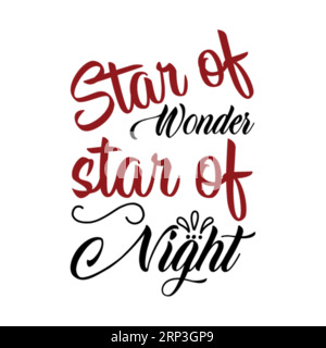 Star of wonder star of night typography t shirt design, marry christmas typhography tshirt design, tee print, t-shirt design, christmas Joy, jesus Stock Vector