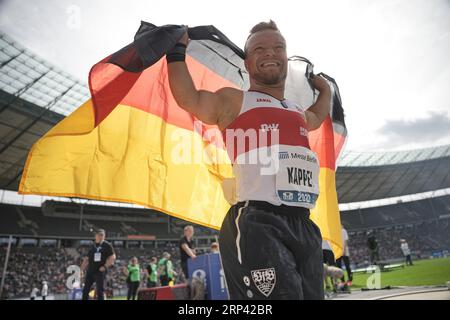 Berlin, Germany. 03rd Sep, 2023. Athletics, Meeting, ISTAF: Shot put men, Para: Niko Kappel, Germany in competition. Credit: Michael Kappeler/dpa/Alamy Live News Stock Photo