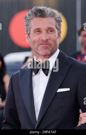 VENICE, ITALY - Aug 31: Patrick Dempsey attends a red carpet for the movie 'Ferrari' at the 80th Venice International Film Festival on August 31, 2023 Stock Photo