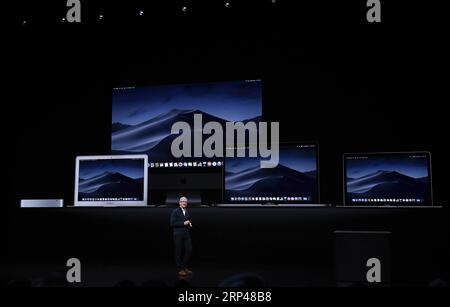 (181030) -- NEW YORK, Oct. 30, 2018 () -- Apple CEO Tim Cook speaks during an Apple launch event in Brooklyn, New York, the United States, on Oct. 30, 2018. () (djj) U.S.-NEW YORK-APPLE-NEW PRODUCTS Xinhua PUBLICATIONxNOTxINxCHN Stock Photo