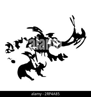 Messy smeared abstract grunge imprint with distressed effect. Vector illustration. Stock Vector