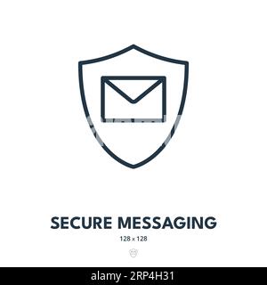 Secure Messaging Icon. Security, Communication, Privacy. Editable Stroke. Simple Vector Icon Stock Vector