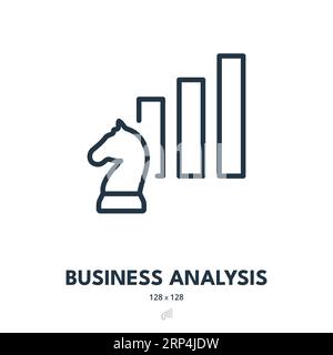 Business Analysis Icon. Analytics, Chart, Growth. Editable Stroke. Simple Vector Icon Stock Vector