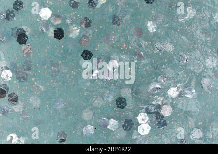 Blue color gel background macro close up view Stock Photo