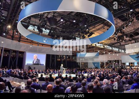 (181111) -- PARIS, Nov. 11, 2018 -- Photo taken on Nov. 11, 2018 shows a general view of the Paris Peace Forum in Paris, France. The Paris Peace Forum kicked off on Sunday with speeches from French President Emmanuel Macron, German Chancellor Angela Merkel and UN Secretary-General Antonio Guterres, who called for sustained efforts towards peace on the occasion marking the centenary of the Armistice of the First World War. ) FRANCE-PARIS-PARIS PEACE FORUM ChenxYichen PUBLICATIONxNOTxINxCHN Stock Photo