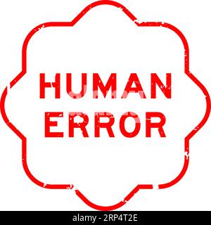 Grunge red human error word rubber seal stamp on white background Stock Vector