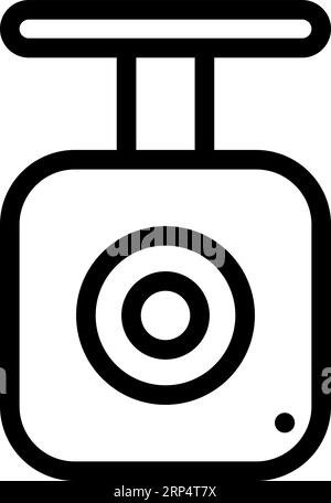 Car DVR icon, dashboard camera dashcam, video recording important events Stock Vector