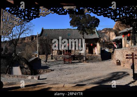 (181121) -- JINZHONG, Nov. 21, 2018 -- Photo taken on Nov. 21, 2018 shows the scenery of Hougou ancient village in Jinzhong City, north China s Shanxi Province. The ancient village, well-known for its preservation of traditional agricultural civilization, saw rapid development of rural tourism in recent years. ) (ry) CHINA-SHANXI-ANCIENT VILLAGE (CN) ZhanxYan PUBLICATIONxNOTxINxCHN Stock Photo