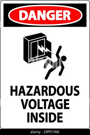 Danger Sign Hazardous Voltage Inside Stock Vector