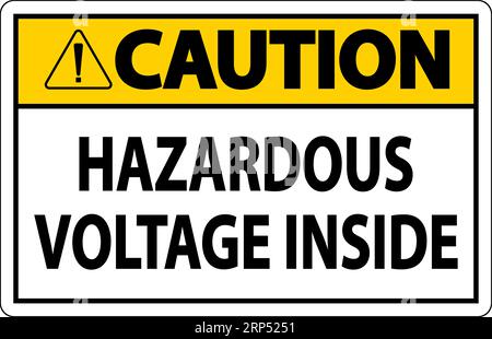 Caution Sign Hazardous Voltage Inside Stock Vector