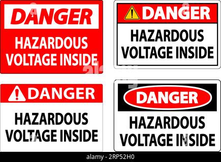 Danger Sign Hazardous Voltage Inside Stock Vector