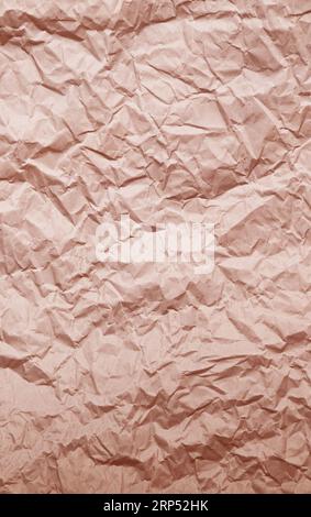 Light Rosy Brown Crumpled Paper Texture for Abstract Background Stock Photo