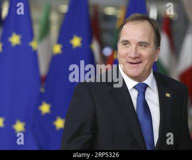 (181125) -- BRUSSELS, Nov. 25, 2018 -- Swedish Prime Minister Stefan Lofven arrives at a special Brexit summit in Brussels, Belgium, Nov. 25, 2018. ) BELGIUM-BRUSSELS-EU-BREXIT-SUMMIT YexPingfan PUBLICATIONxNOTxINxCHN Stock Photo