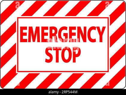 Electrical Equipment Warning Sign Emergency Stop Stock Vector