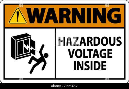 Warning Sign Hazardous Voltage Inside Stock Vector