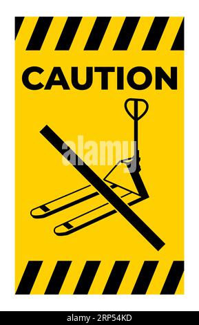 Prohibited Action Sign. Pallet Jack On White Background Stock Vector