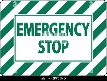 Electrical Equipment Warning Sign Emergency Stop Stock Vector