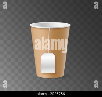 Realistic blank paper coffee cup set isolated on white background. Vector  design template. Stock Vector