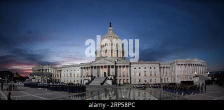 (181204) -- WASHINGTON D.C., Dec. 4, 2018 (Xinhua) -- Photo taken on Dec. 3, 2018 shows the view of the U.S. Capitol, where the casket of late U.S. President George H.W. Bush will lie in state, in Washington D.C., the United States. George H.W. Bush, the 41st president of the United States, died on Nov. 30 at the age of 94. (Xinhua/Liu Jie) (zxj) U.S.-WASHINGTON D.C.-GEORGE H.W. BUSH-LYING IN STATE PUBLICATIONxNOTxINxCHN Stock Photo