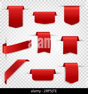 Sale Banners Labels Ribbon Price Tags Stickers Vector Red Discount