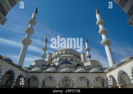 Bishkek, Kyrgyzstan - August 30, 2023: The Central Mosque of Imam Sarahsi in Bishkek, Kyrgyzstan. Stock Photo