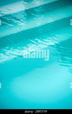 Detail of submerged steps in a swimming pool Stock Photo