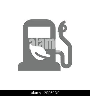 Gas station pump for biodiesel vector icon. Eco, bio fuel nozzle symbol. Stock Vector