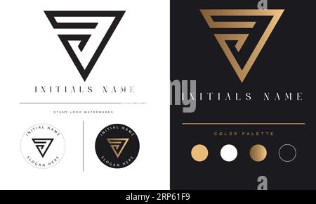 Luxury Initial J Monogram Text Letter Logo Design Stock Vector