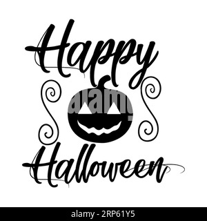 Happy halloween ,typography t shirt design, tee print, t-shirt design, lettering t shirt design, Silhouette t shirt design Stock Vector
