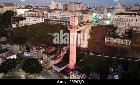 salvador, bahia, brazil - december 31, 2022: aerial view of Elevador Lacerda, Salvador city postcard. Stock Photo