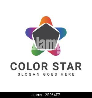 3D Color Star Logo Design Achievement Star Logotype Stock Vector