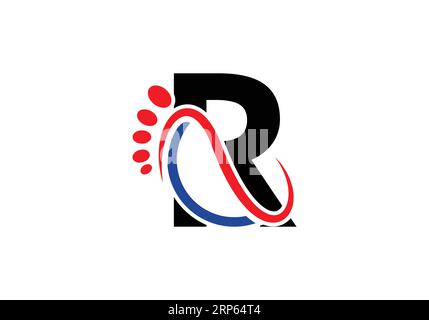 Letter R Foot Logo Design Vector Template. Stock Vector