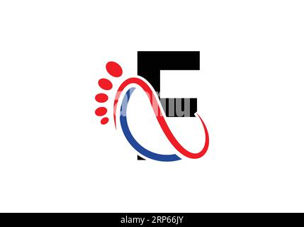 Letter F Foot Logo Design Vector Template. Stock Vector