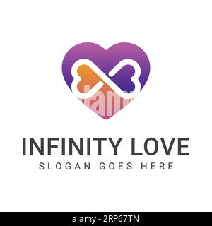 Infinity Love Logo Design Modern Colorful Heart Logotype Stock Vector