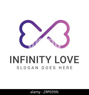 Infinity Love Logo Design Modern Colorful Heart Logotype Stock Vector