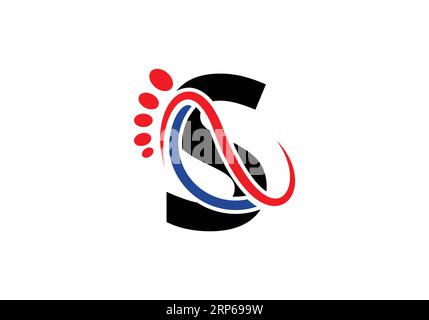 Letter S Foot Logo Design Vector Template. Stock Vector