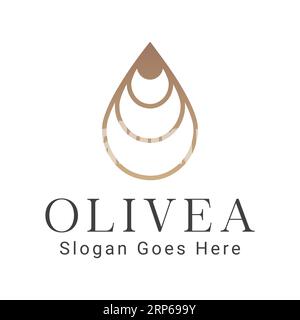 Luxury Olivia Water Drop Logo Design Beauty Cosmetic Logotype Stock Vector