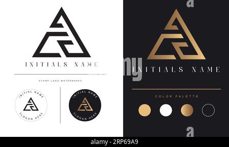 Luxury Initial CJ or JC Monogram Text Letter Logo Design Stock Vector