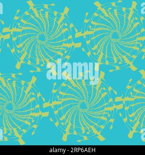 Seamless pattern with repeating vortex design; Stock Vector