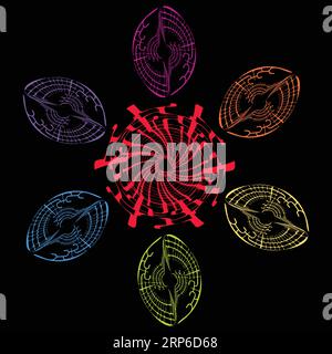 Abstract logo design of mandala; Stock Vector