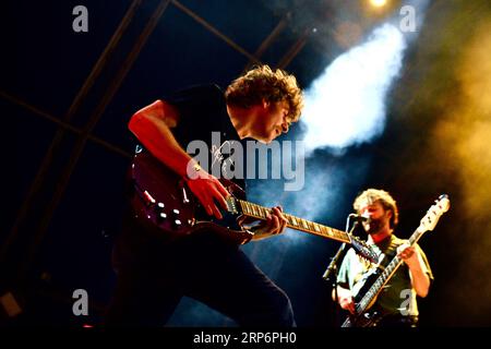 Carroponte, Milan, Italy, September 02, 2023, Lo Stato Sociale  during  LO STATO SOCIALE  - Italian singer Music Concert Stock Photo