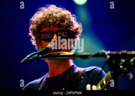 Carroponte, Milan, Italy, September 02, 2023, Lo Stato Sociale  during  LO STATO SOCIALE  - Italian singer Music Concert Stock Photo